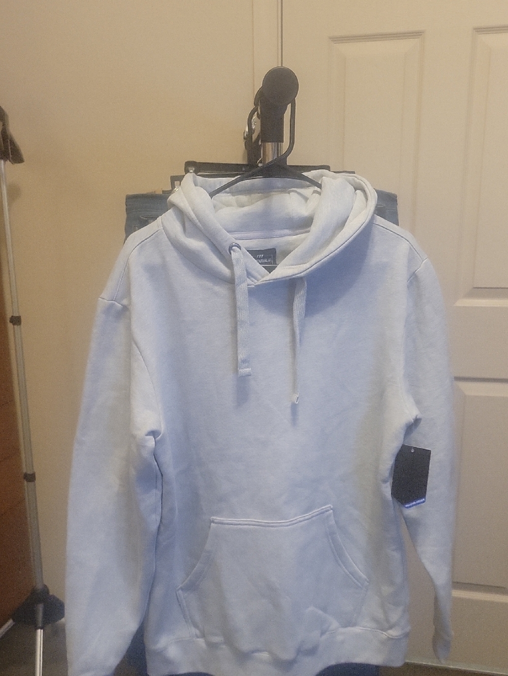 Essentials Light Blue Hoodie with Front Pocket
